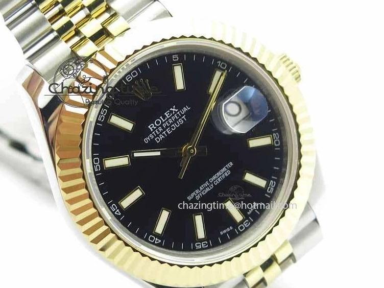 0416 DateJust II 41mm SS YG BP Maker Best Edition Black Dial On Jubilee Bracelet A Lightweight 3670